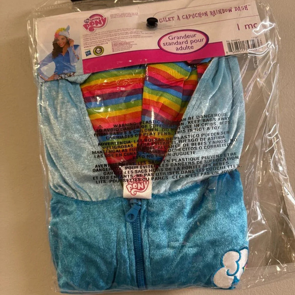 NWT My Little Pony Rainbow Dash One Piece Hoodie.  Adult Standard Size - Picture 3 of 4